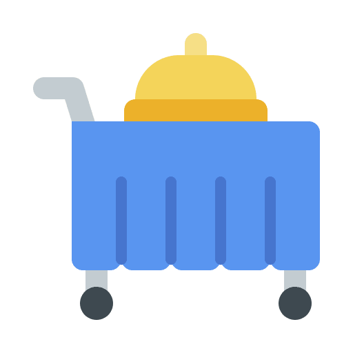 Room service food trolley food cart hotel service icon