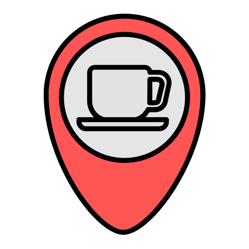 Cafe maps and location coffee location icon
