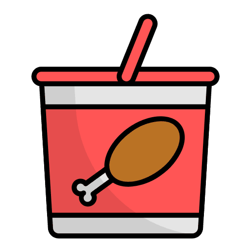 Chicken bucket fattening fried chicken food and restaurant icon Chicken bucket fattening fried chicken food and restaurant icon