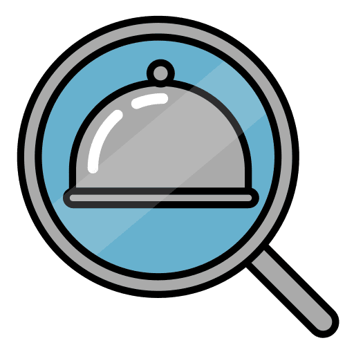Searching cover loupe food tray icon Searching cover loupe food tray icon