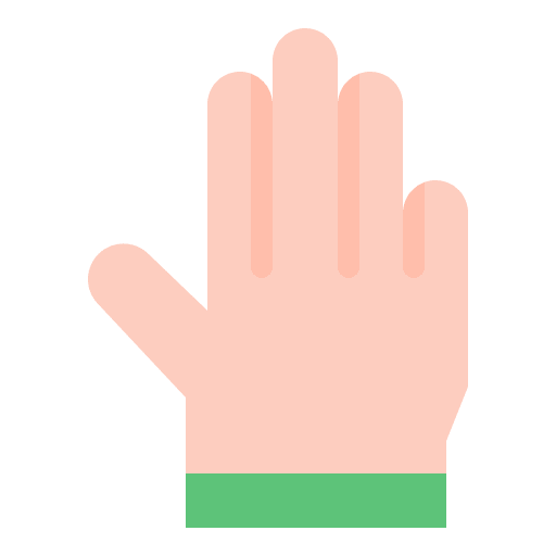 On hold hand gesture prohibited stop icon