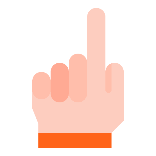 One finger pointing one icon One finger pointing one icon