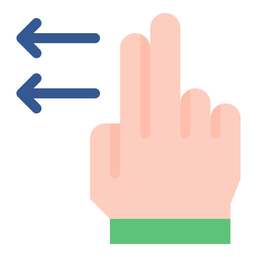 Swipe left sign arrow left hand gesture icon Swipe left sign arrow left hand gesture icon