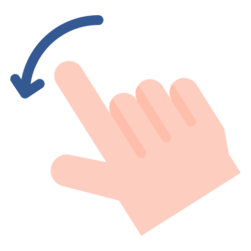 Rotate arrow arrow left hand gesture icon Rotate arrow arrow left hand gesture icon