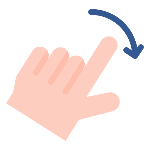 Rotate sign pointing hand finger icon Rotate sign pointing hand finger icon