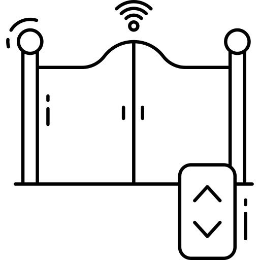 Gate smart house wireless connectivity electronics icon Gate smart house wireless connectivity electronics icon