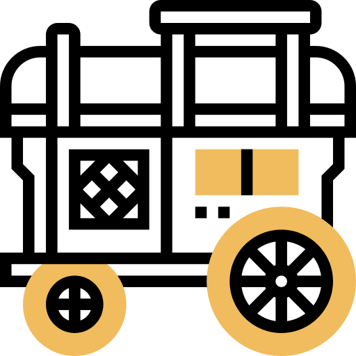 Caravan caravan carriage transportation icon