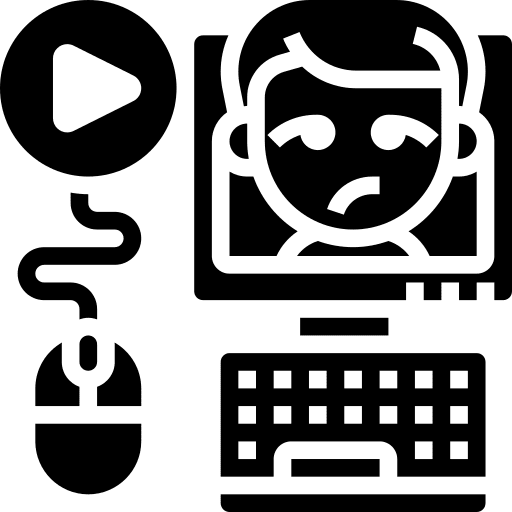 Computer user miscellaneous video icon Computer user miscellaneous video icon