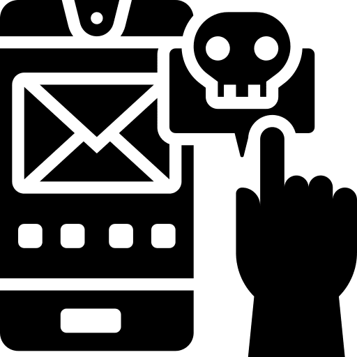 Spam cellphone cyber attack security icon Spam cellphone cyber attack security icon