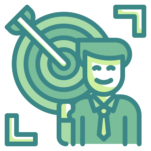 Target purpose success business person icon Target purpose success business person icon