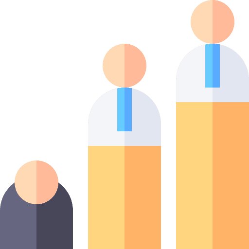 Compete bar graph compete workers icon
