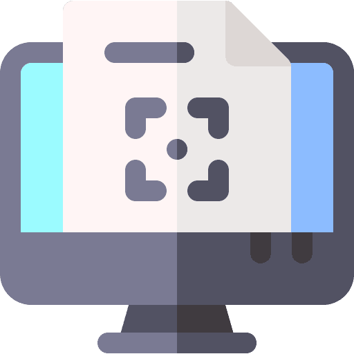 Printing computer file monitor icon Printing computer file monitor icon