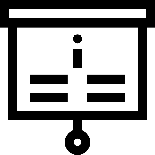 Information training pie chart board icon