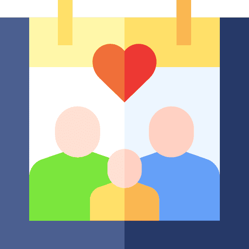 Family time and date family day icon