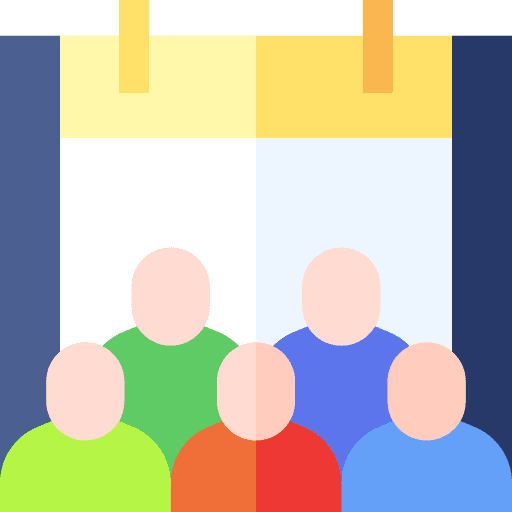 Meeting people meeting time and date icon