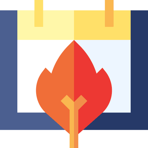 Autumn fall calendar time and date icon Autumn fall calendar time and date icon