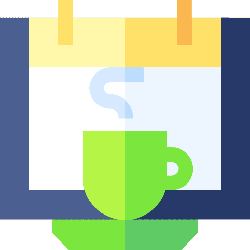 Coffee cup drink schedule time and date icon Coffee cup drink schedule time and date icon
