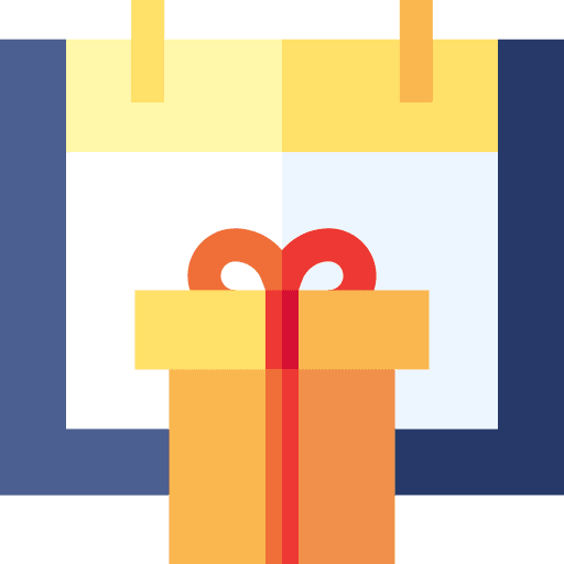 Gift box time and date present birthday icon Gift box time and date present birthday icon