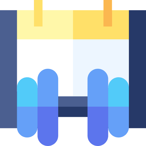 Gym exercise dumbbell calendar icon Gym exercise dumbbell calendar icon