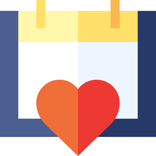Romantic date time calendar day icon Romantic date time calendar day icon