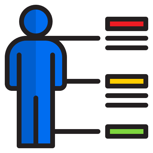 Percentage body diagram infographic icon