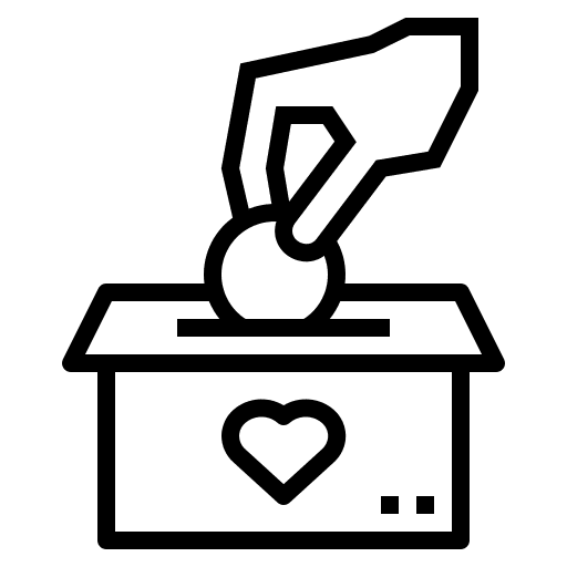 Box money hand donation icon