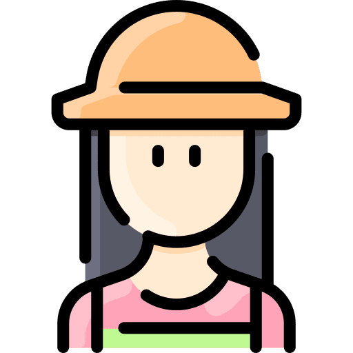 Farmer hat woman female icon Farmer hat woman female icon