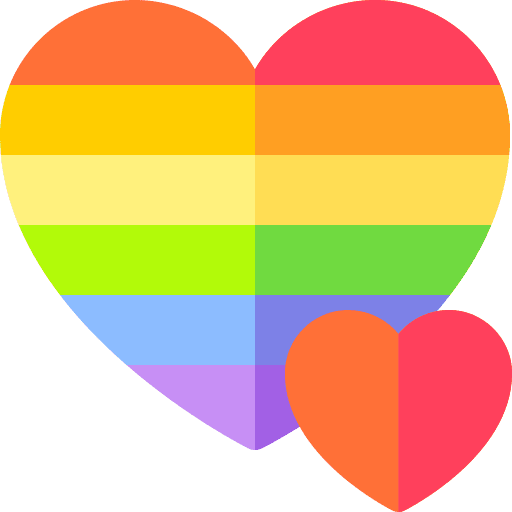 Heart rainbow flag love and romance pride icon