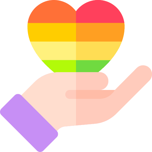 Love hand hearts love and romance icon