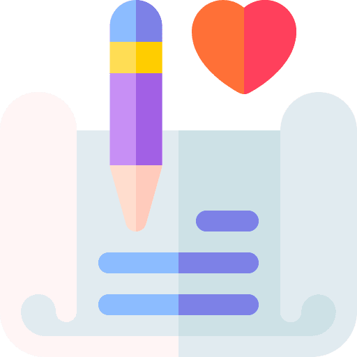Contract lover agreement marriage certificate icon