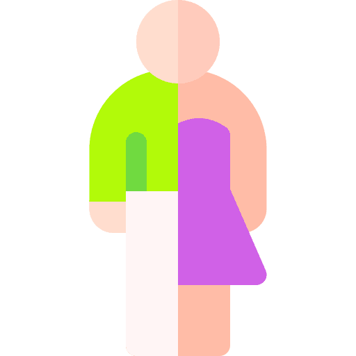 Intersexual relationships neutral shapes icon