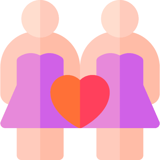 Married love and romance lesbian same sex marriage icon