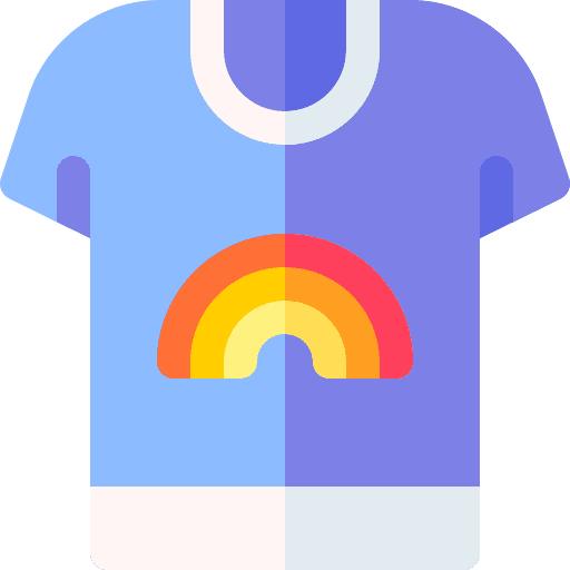 Shirt shirt heart rainbow icon