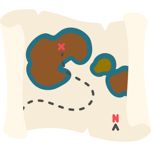 Treasure map adventure direction treasure map icon