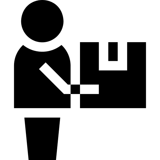 Delivery man service shipping box commerce icon