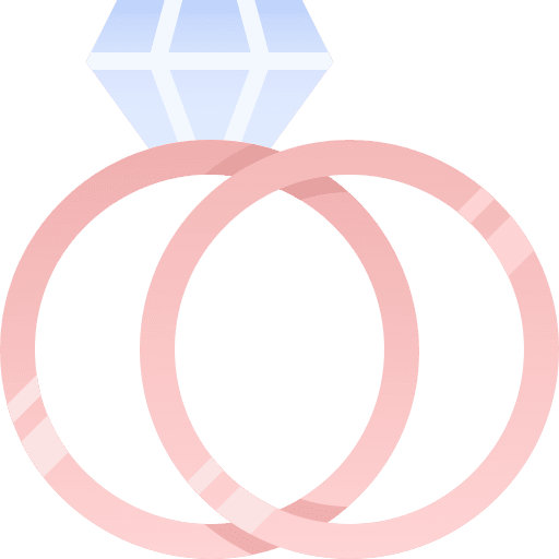 Wedding rings love and romance marriage romance icon