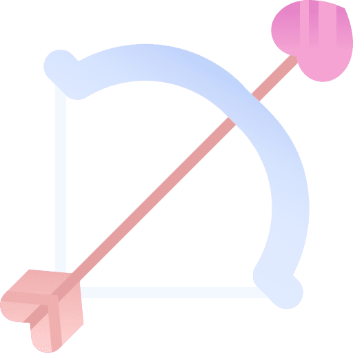Bow and arrow heart romance love icon