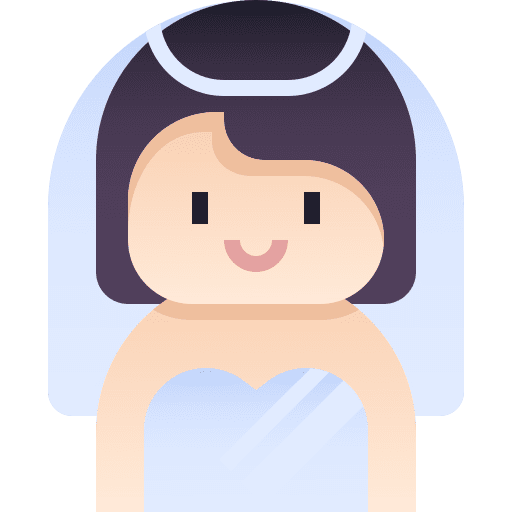 Bride wedding love and romance valentine icon