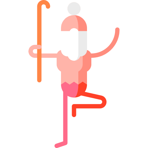 Yogi man cane relaxation icon Yogi man cane relaxation icon