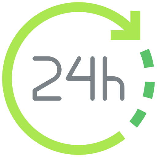 24 hours electrical service open 24 hours time and date icon