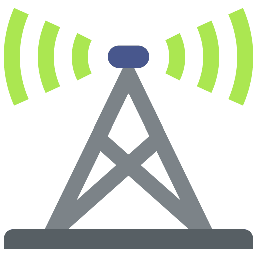 Broadcast broadcast communications signal tower icon Broadcast broadcast communications signal tower icon