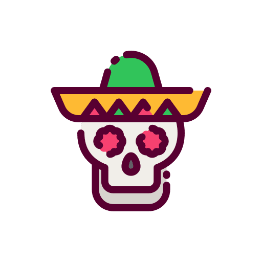 Dia de muertos skull costume avatar icon