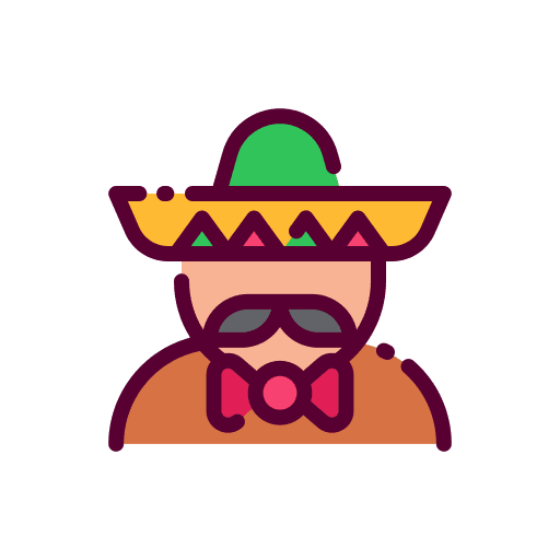 Mariachi hat moustache caucasian icon Mariachi hat moustache caucasian icon