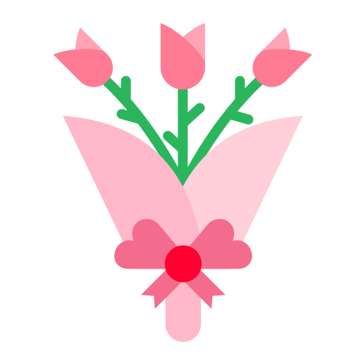 Flower bouquet roses love and romance blossom icon