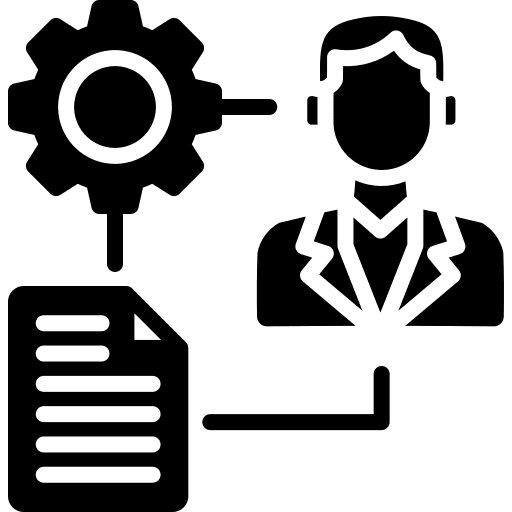 Process business and finance network gear icon