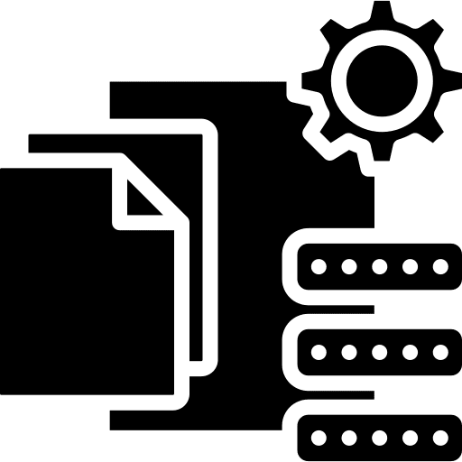 Process configuration gear document icon Process configuration gear document icon