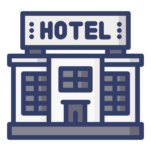 Hotel hostel architecture and city buildings icon Hotel hostel architecture and city buildings icon