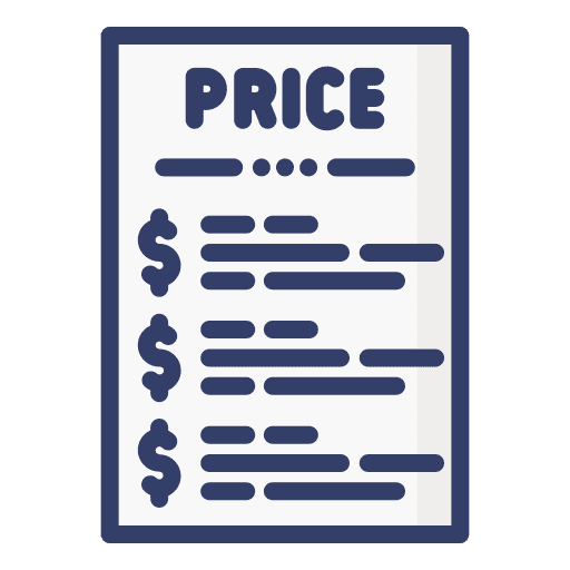 Price list document list price list icon Price list document list price list icon