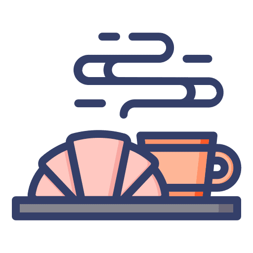 Breakfast coffee croissant food and restaurant icon Breakfast coffee croissant food and restaurant icon