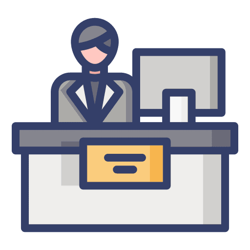 Reception assistant hotel hotel service icon Reception assistant hotel hotel service icon